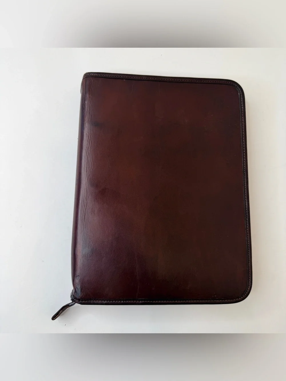 Vintage Hartmann Leather Zip Around Planner Organizer Binder Portfolio Brown